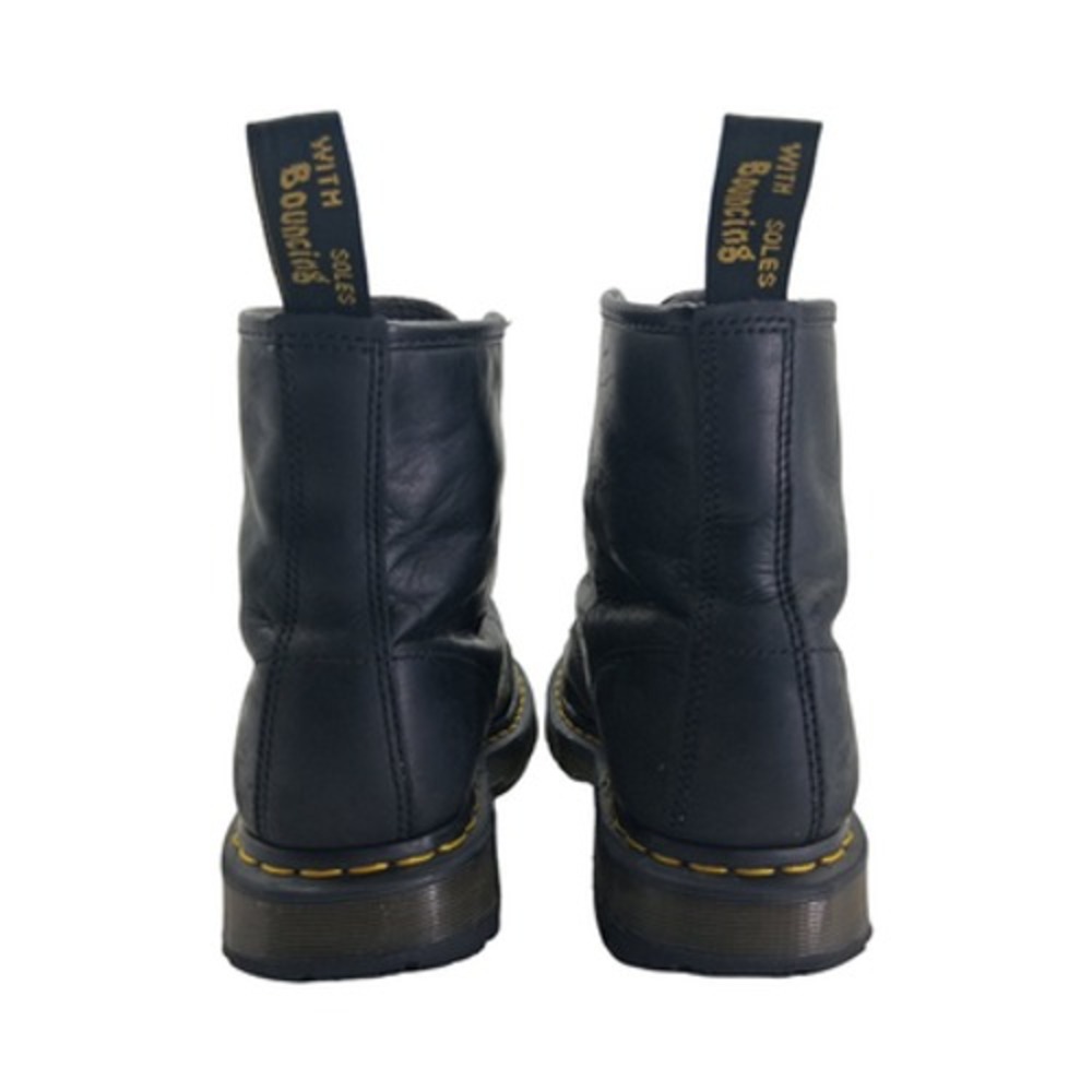 Dr Martens Boots Mens 8 Womens 9 Black Leather Combat Non Slip Ankle Casual Boot - Picture 9 of 13